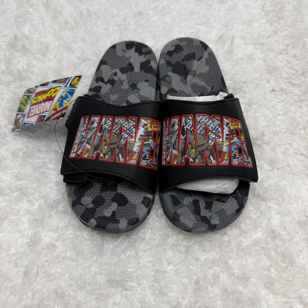 Marvel‎ Logo Slide Kids Slip on Summer Swim Sandals Flip Flops